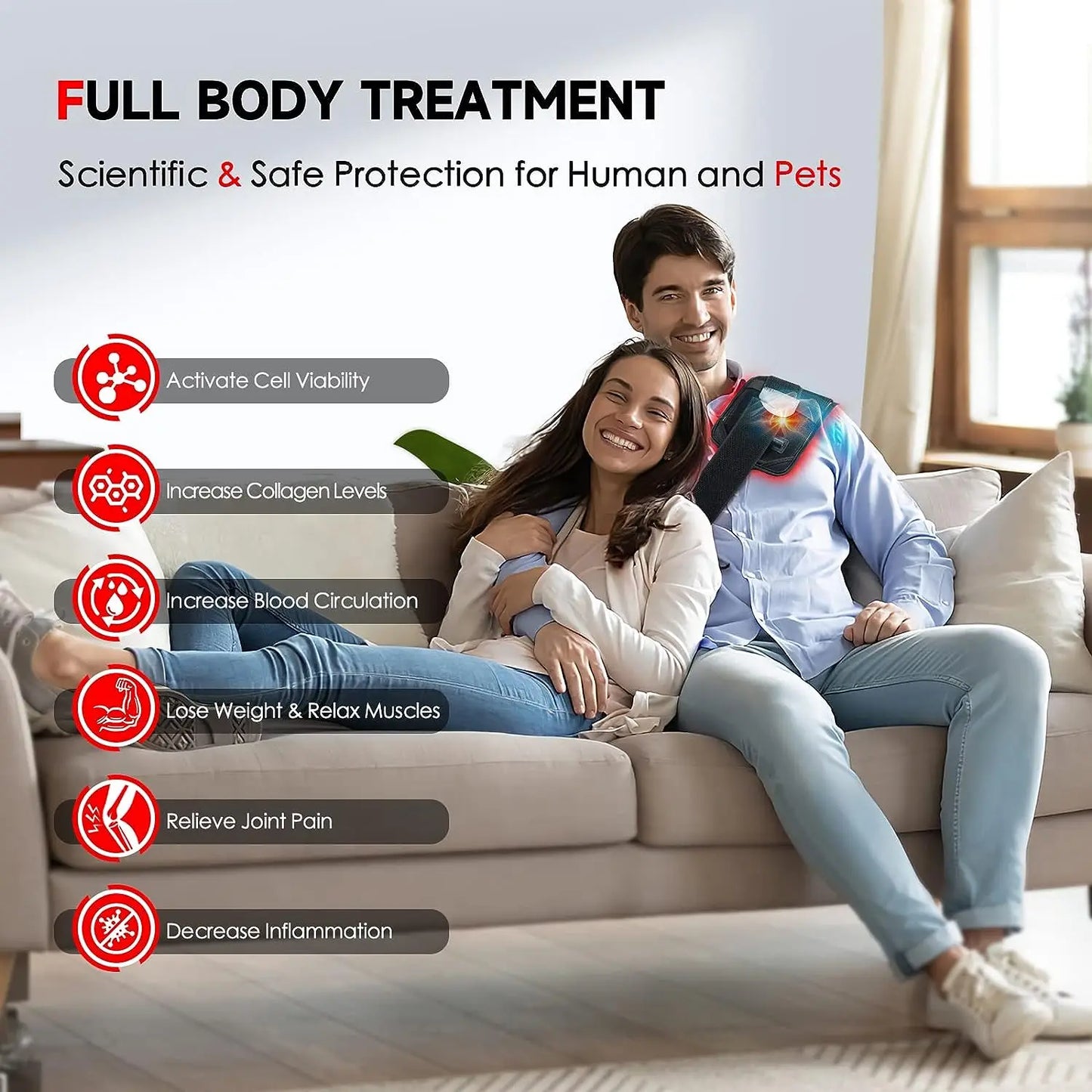 LUNARA LIGHT™ InfraWrap – Red & Infrared LED Belt for Fat Burn and Pain Relief