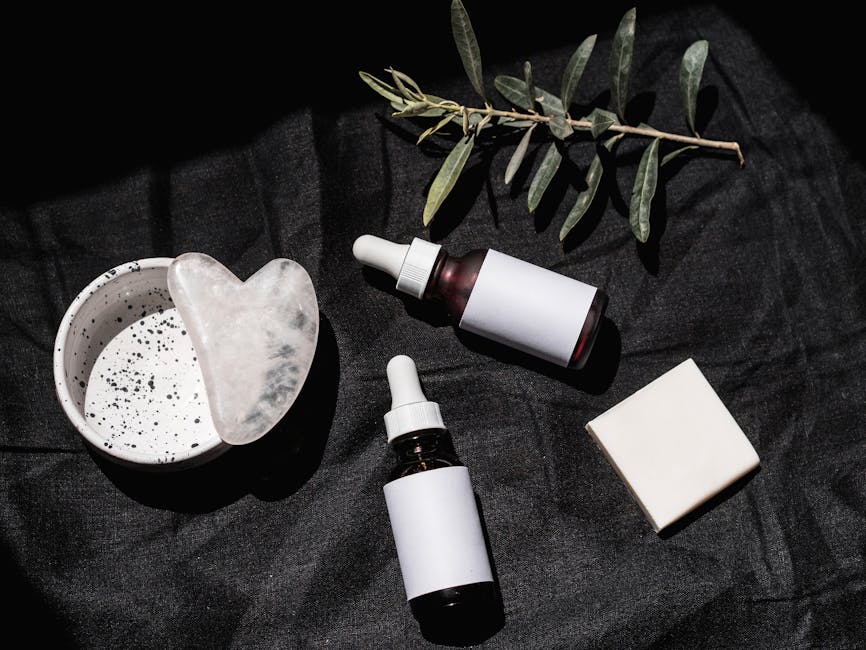 Collection of wellness and skincare products for daily beauty routine