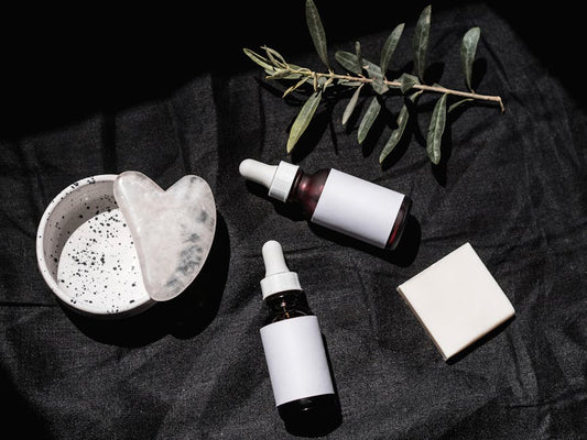 Collection of wellness and skincare products for daily beauty routine